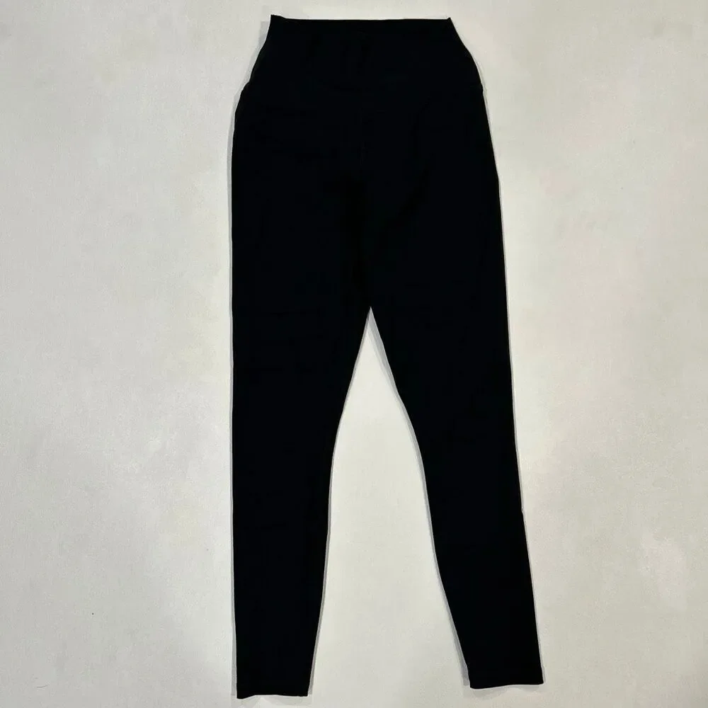Alo Yoga High Waist Slash Leggings XS Black Cutout Detail